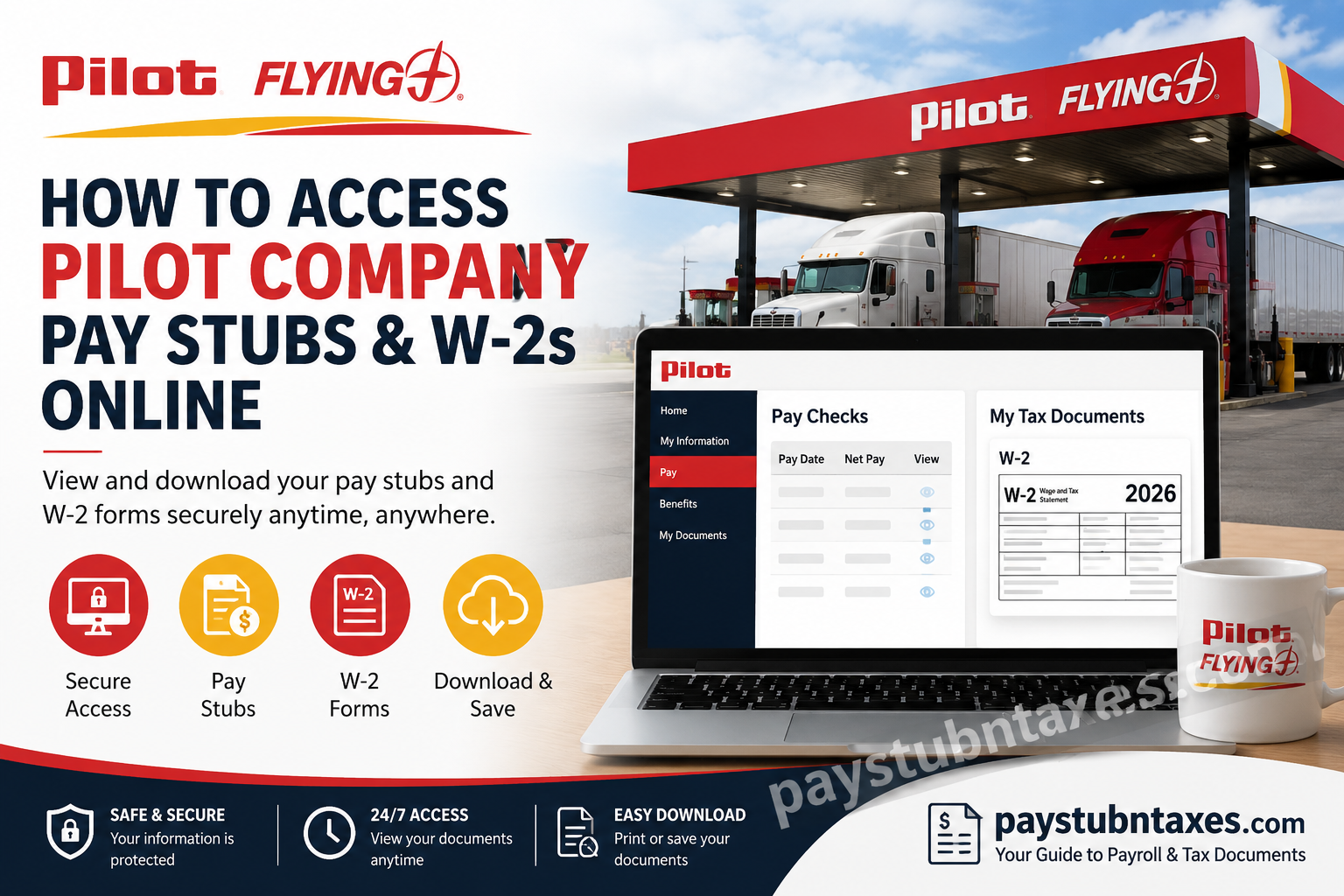 How to Access Pilot Company Pay Stubs and W-2s Online