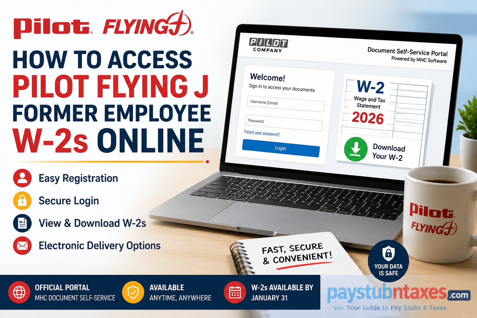 How to Access Pilot Flying J Former Employee W-2s Online
