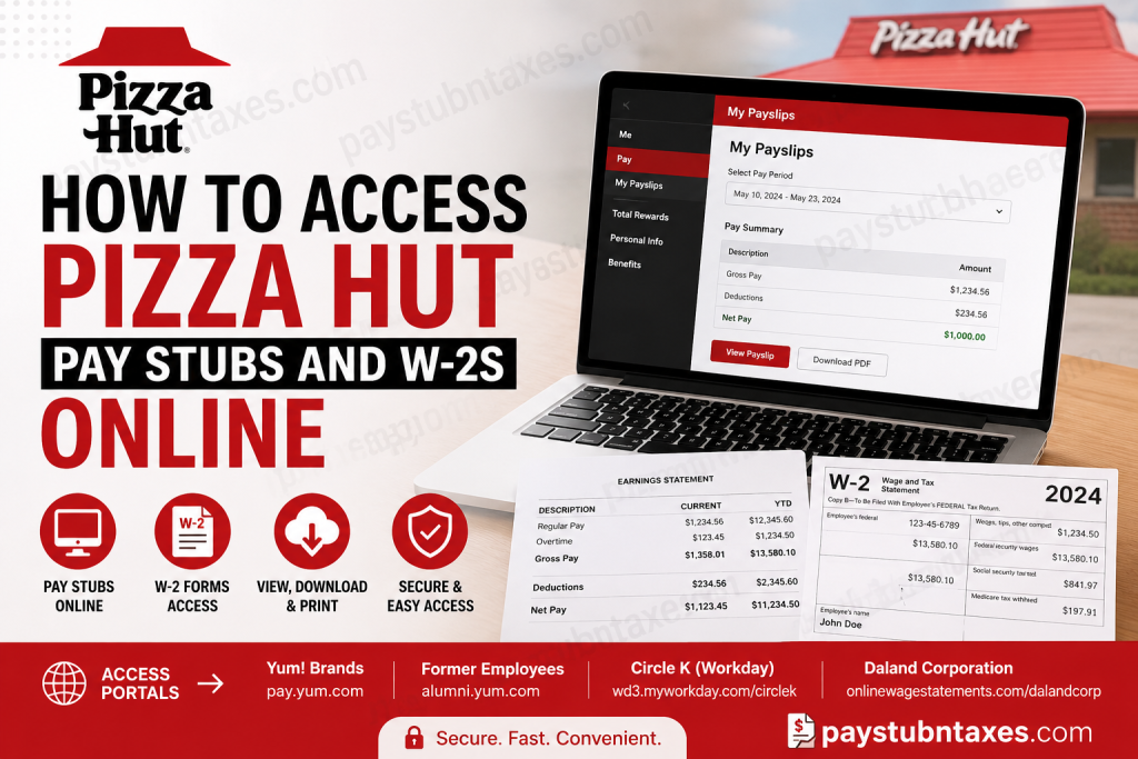 How to Access Pizza Hut Pay Stubs and W-2s Online