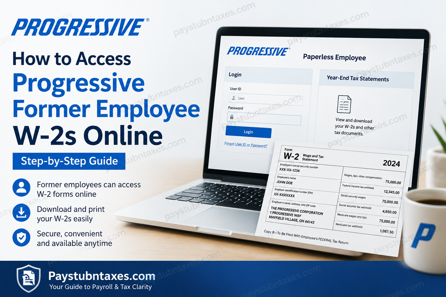 How to Access Progressive Former Employee W-2s Online