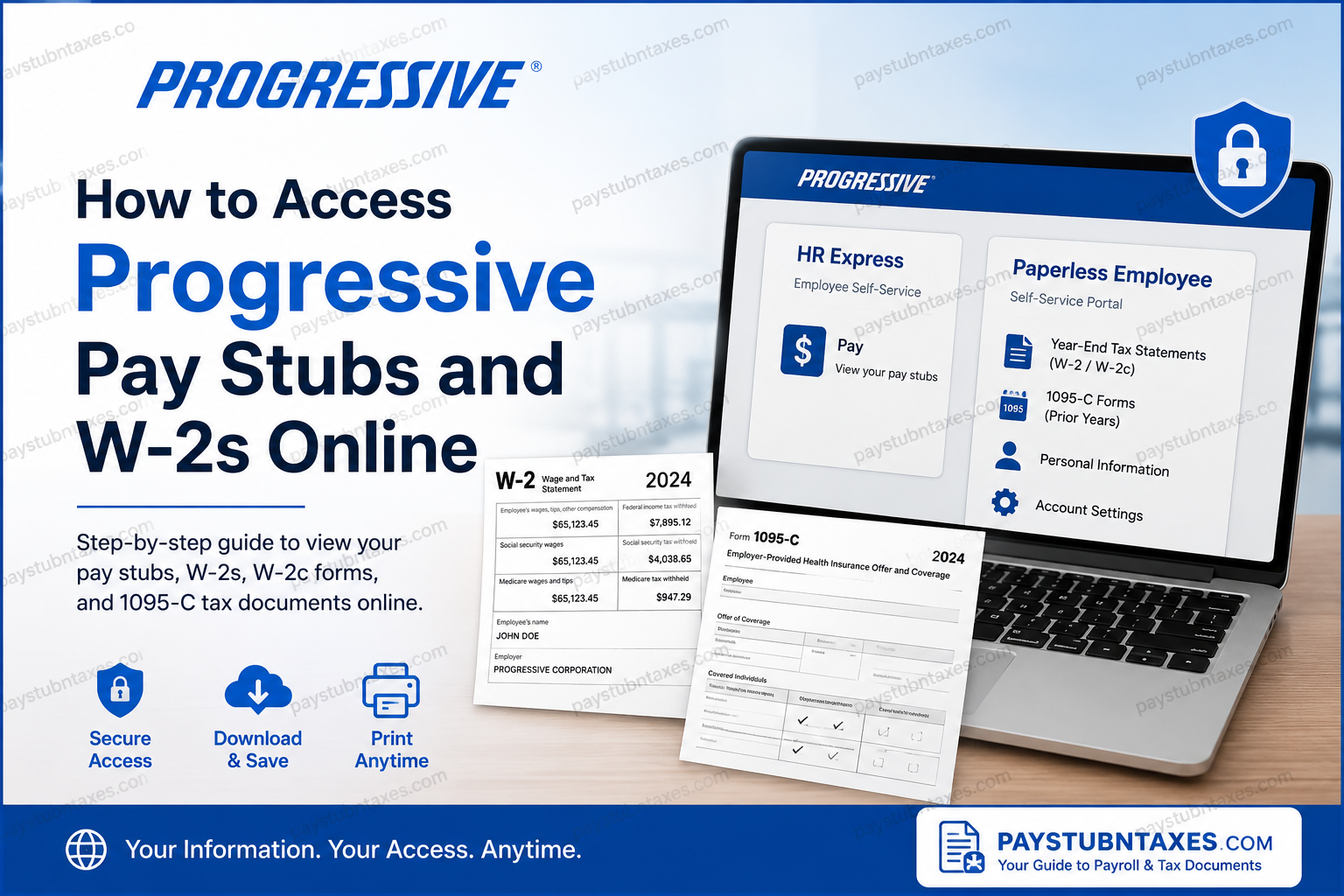 How to Access Progressive Pay Stubs and W-2 Forms Online