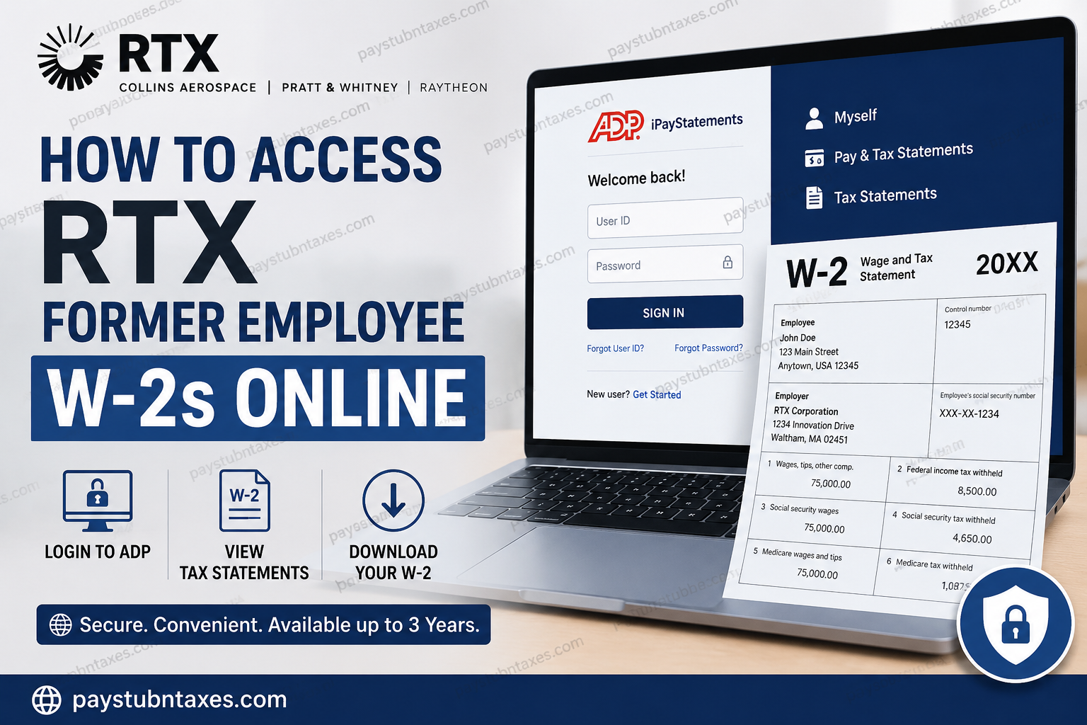 How to Access RTX Former Employee W-2s Online