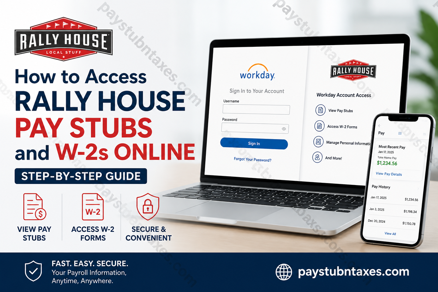 How to Access Rally House Pay Stubs and W-2s Online