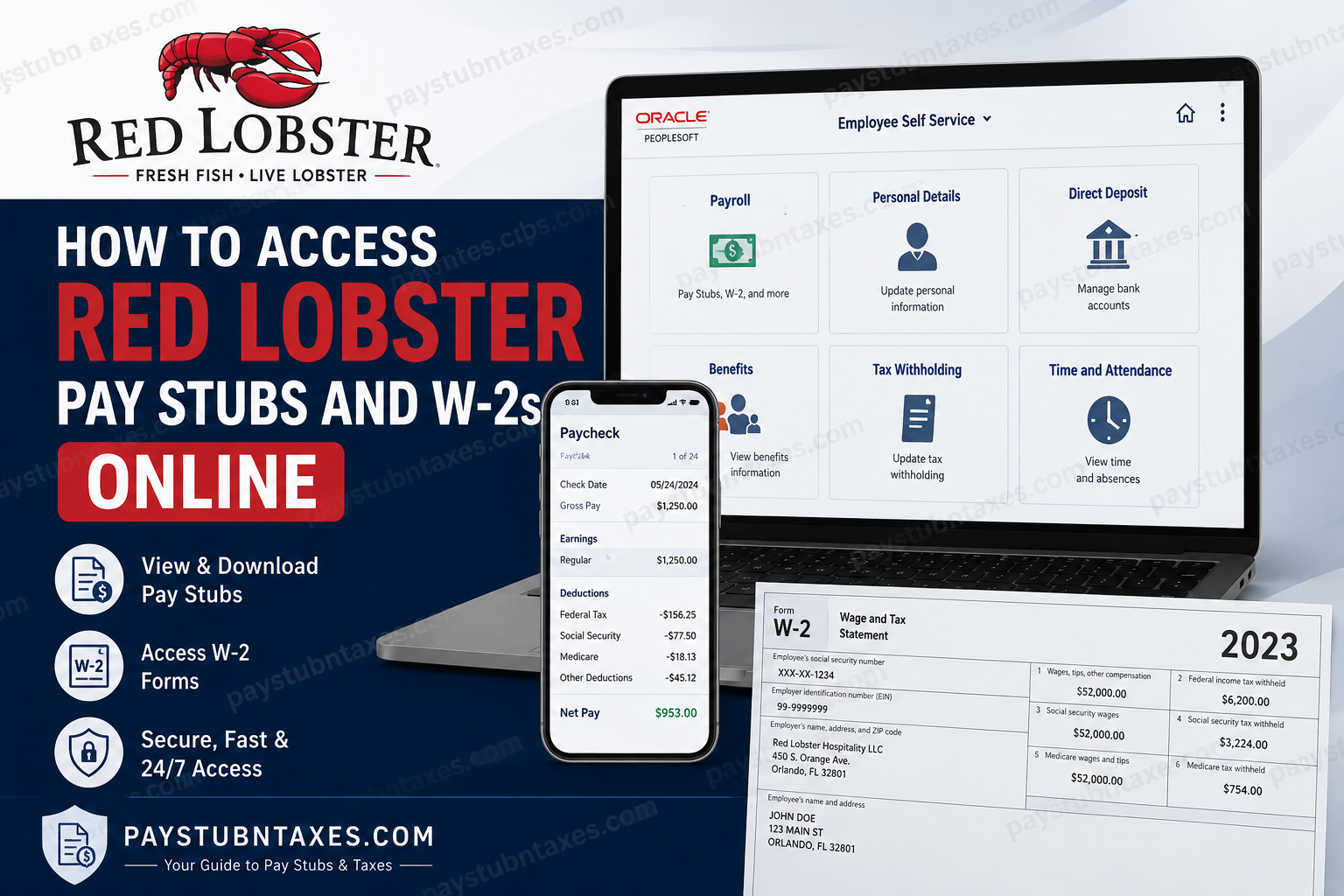 How to Access Red Lobster Pay Stubs and W-2s Online