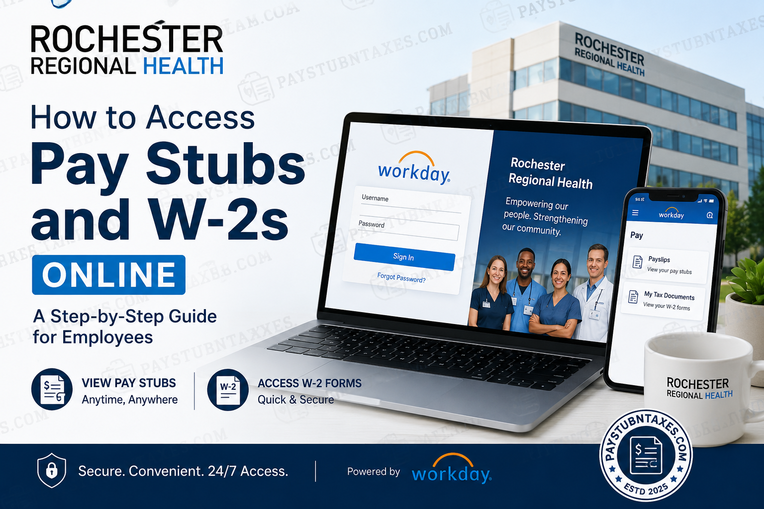 How to Access Rochester Regional Health Pay Stubs and W-2s