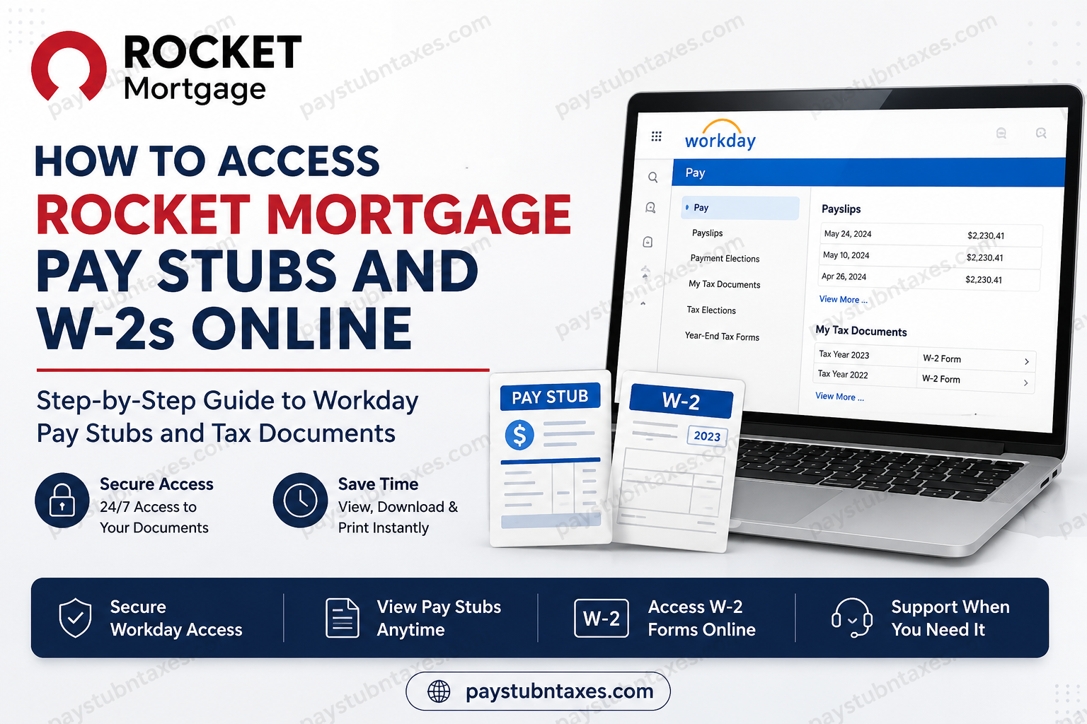 How to Access Rocket Mortgage Pay Stubs and W-2 Forms Online