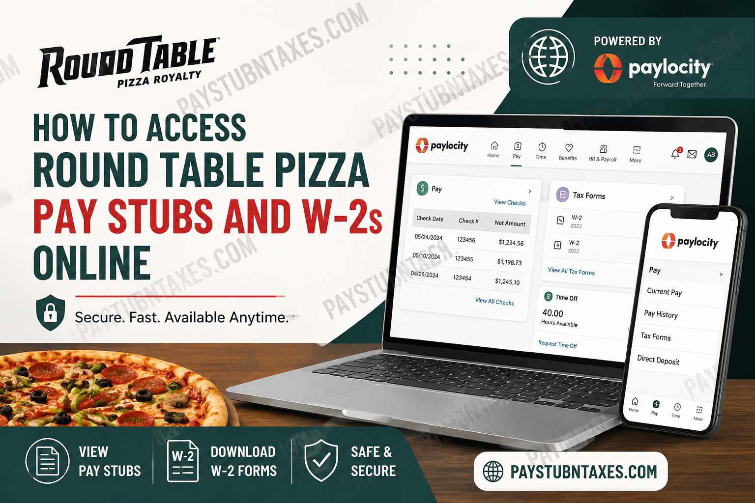 How to Access Round Table Pizza Pay Stubs and W-2s Online