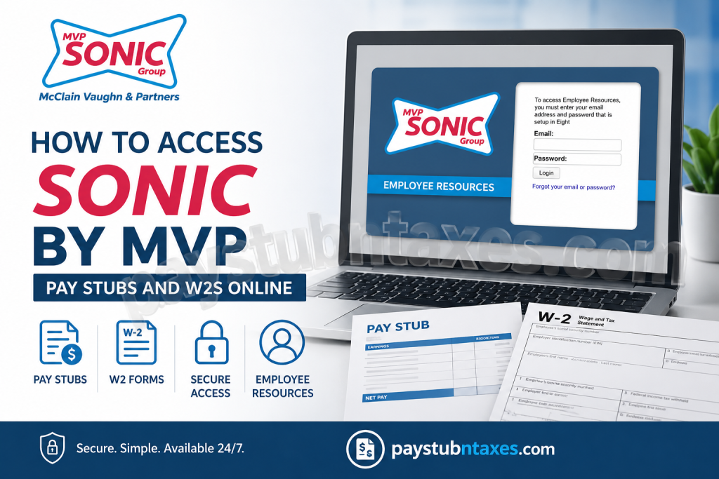 How to Access SONIC by MVP Pay Stubs and W2s Online