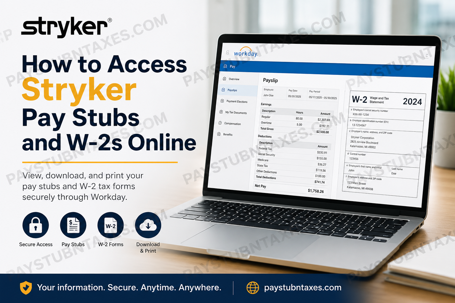 How to Access Stryker Pay Stubs and W-2s Online