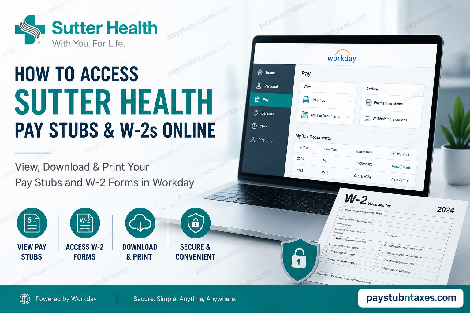 How to Access Sutter Health Pay Stubs and W-2s Online
