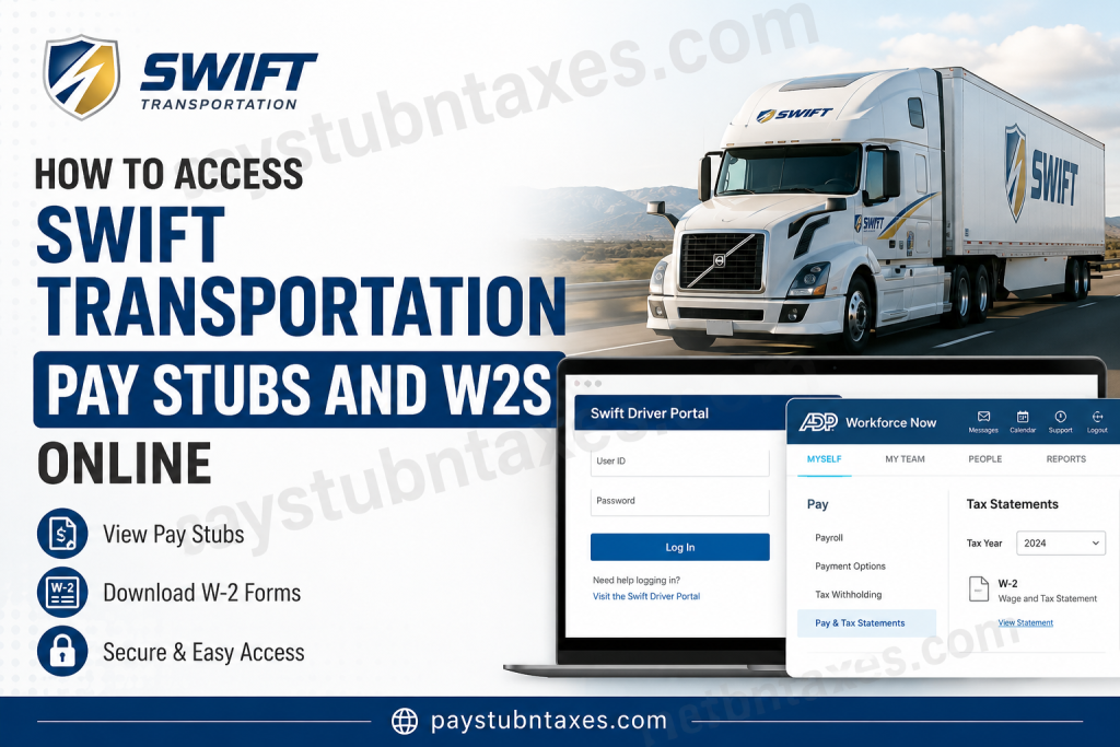 How to Access Swift Transportation Pay Stubs and W2s Online