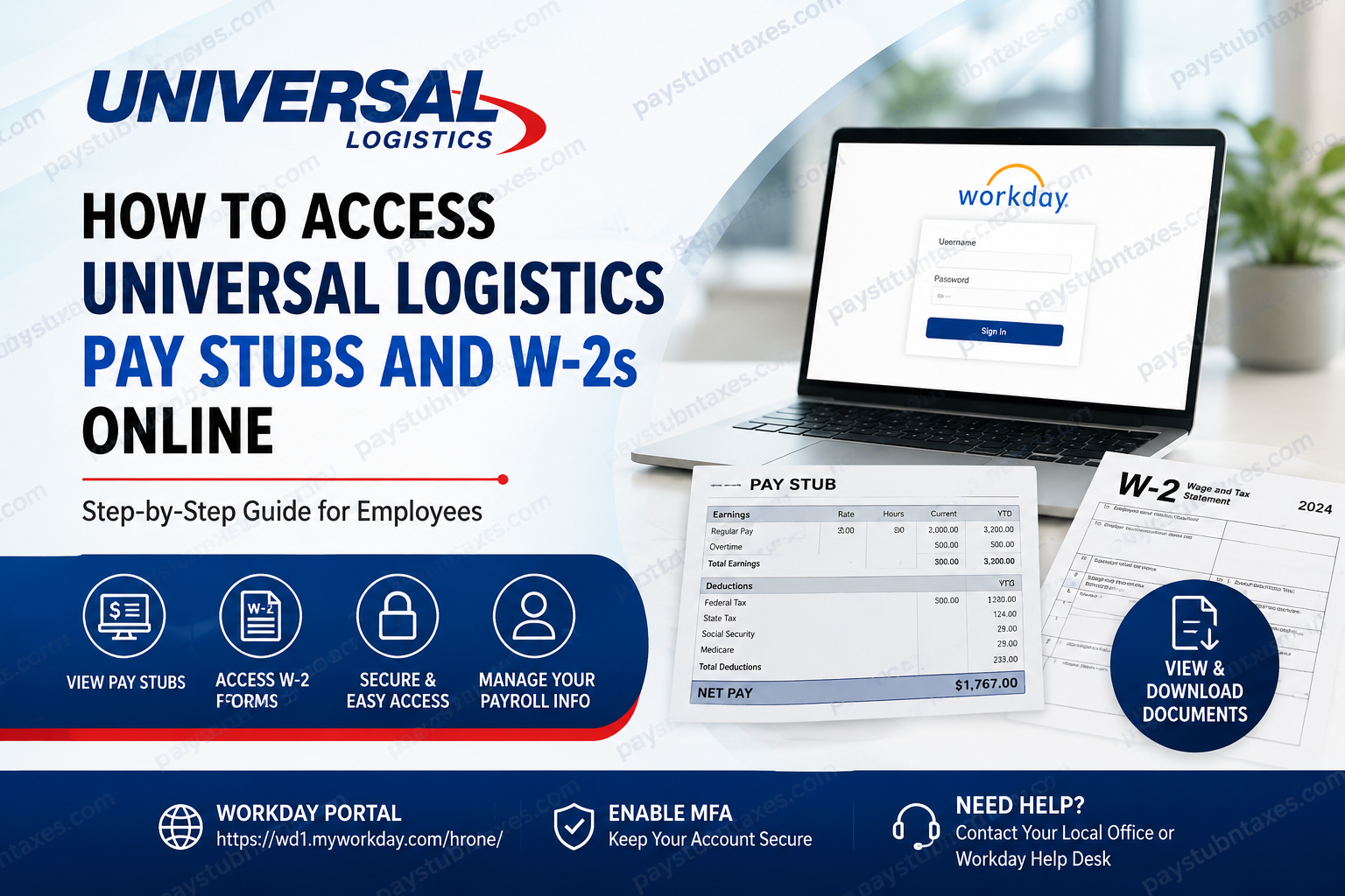 How to Access Universal Logistics Pay Stubs and W-2s Online