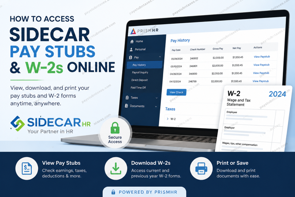 How to Access SIDECAR Pay Stubs and W-2s Online
