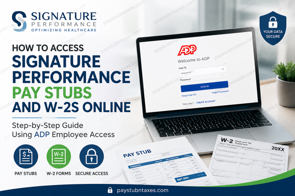 How to Access Signature Performance Pay Stubs and W2s Online