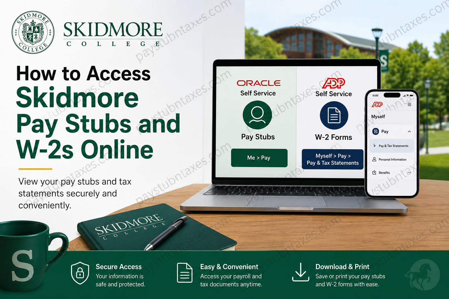 How to Access Skidmore Pay Stubs and W-2s Online