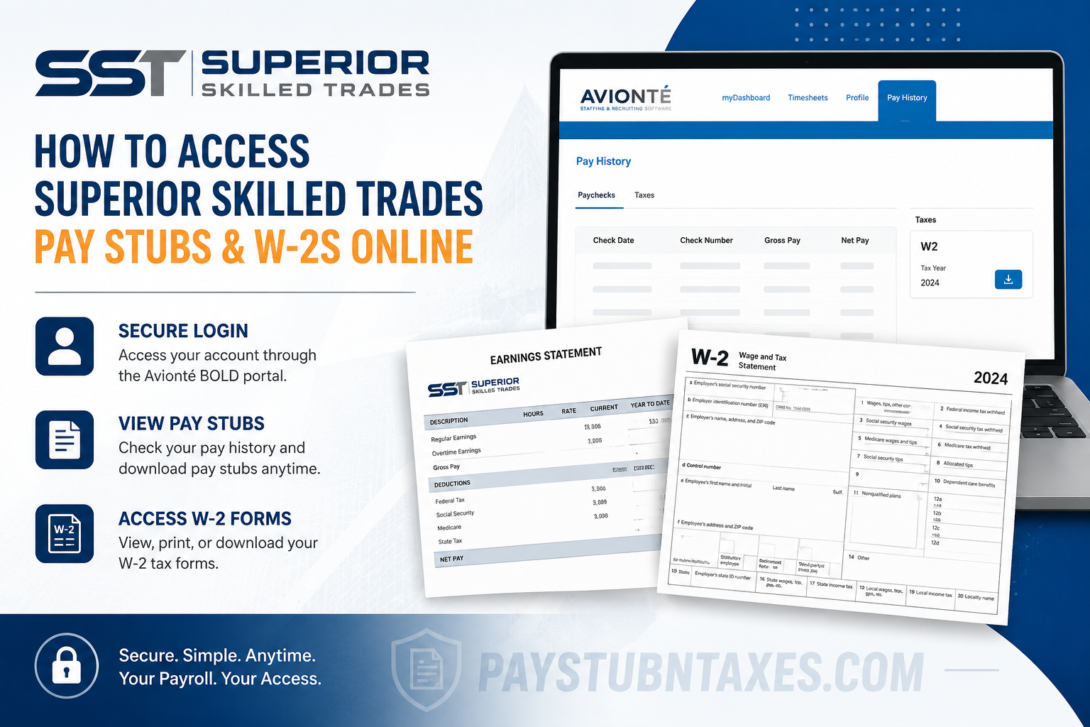 How to Access Superior Skilled Trades Pay Stubs & W2s Online