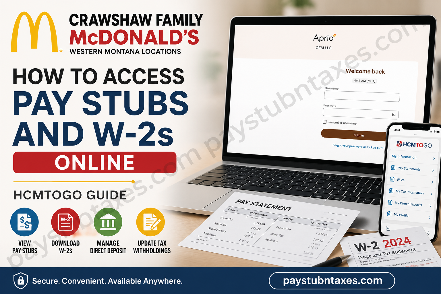 How to Access Crawshaw Family McDonald’s Pay Stubs and W-2s