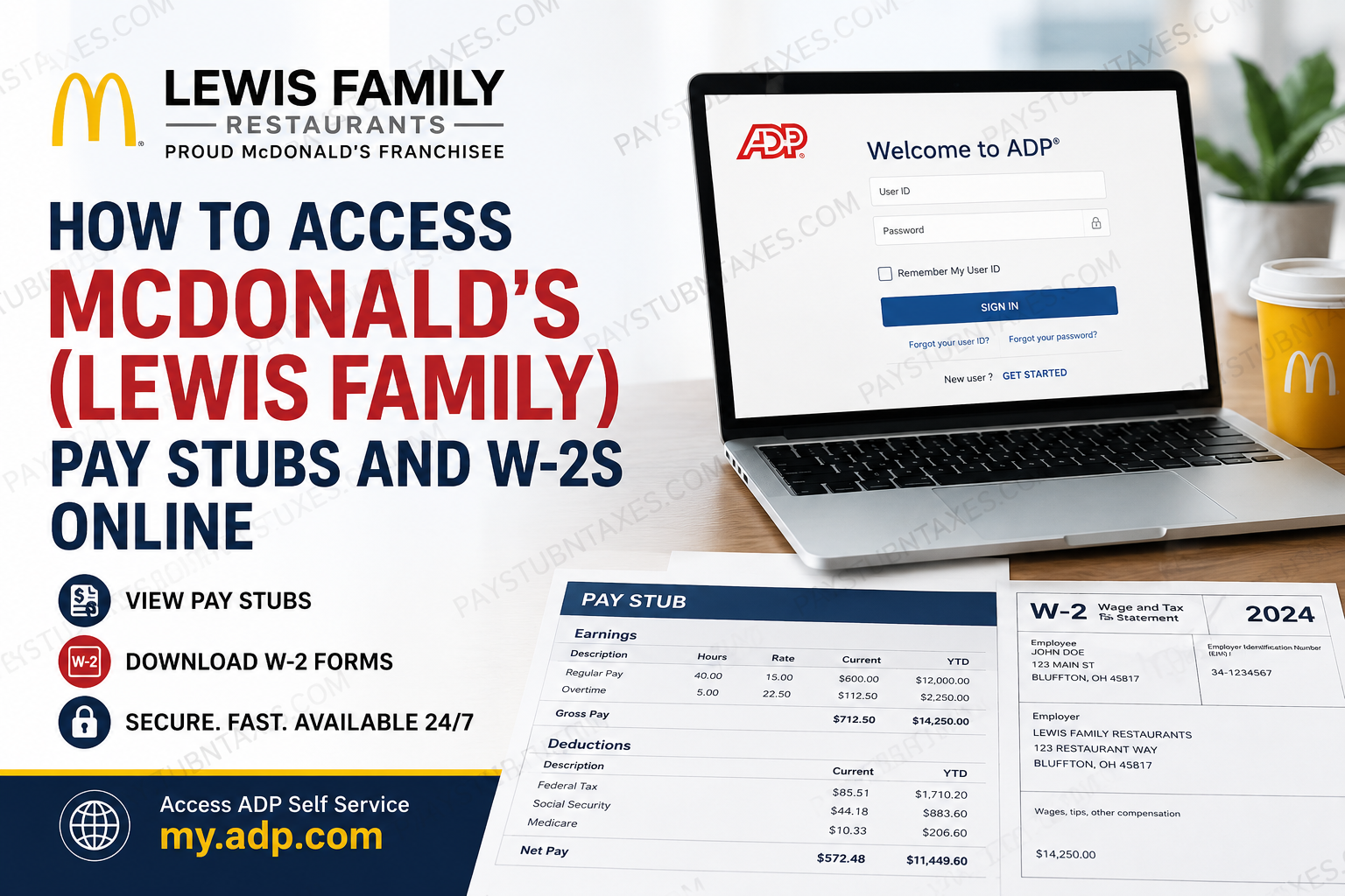 How to Access McDonald’s (Lewis Family) Pay Stubs and W-2s