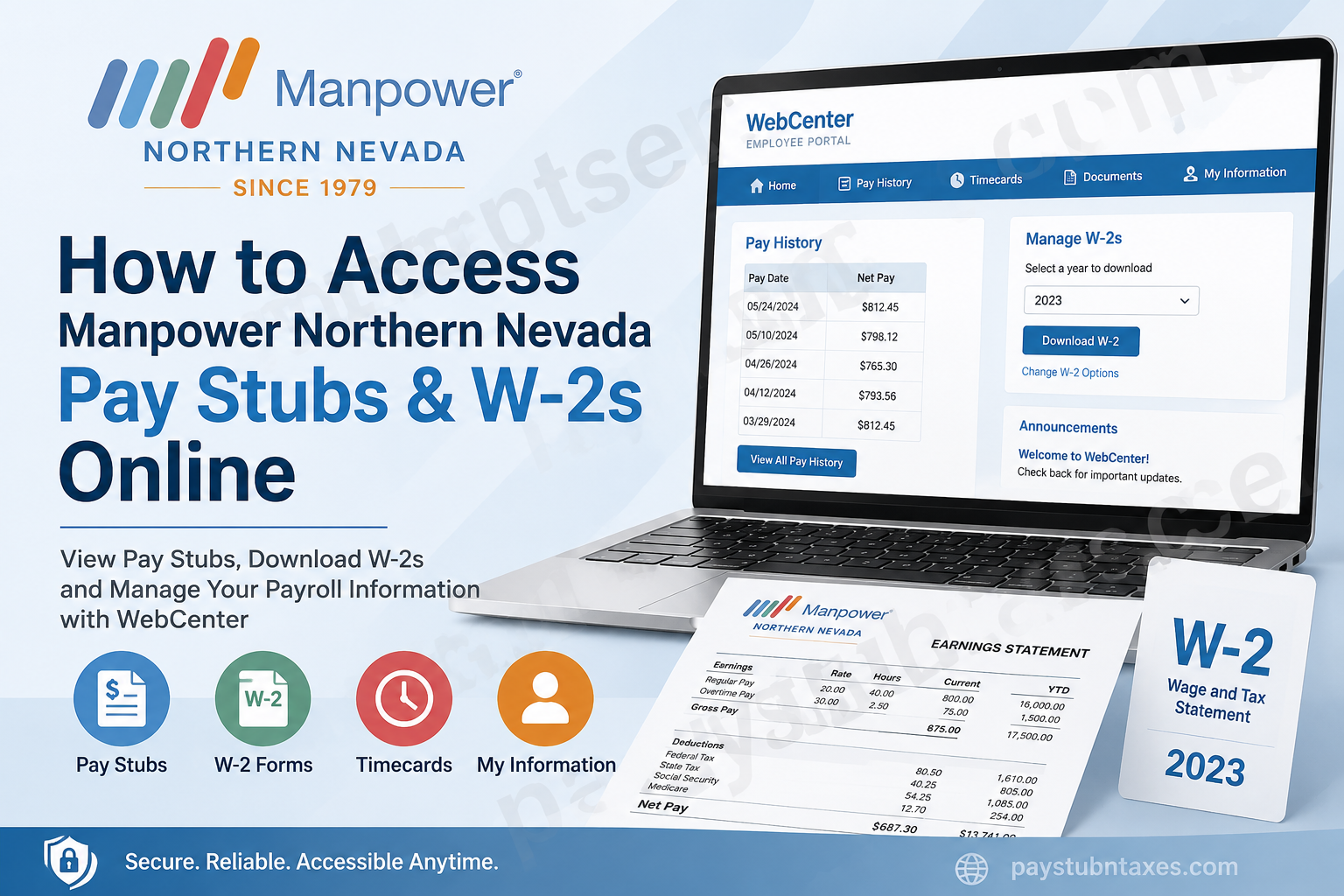 How to Access Manpower Northern Nevada Pay Stubs and W-2s