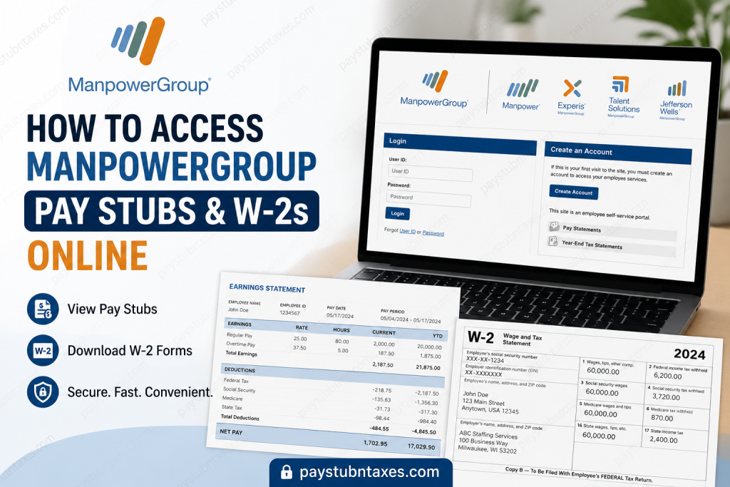 How to Access ManpowerGroup Pay Stubs and W-2s Online