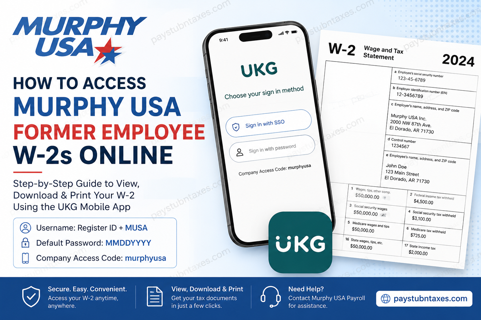 How to Access Murphy USA Former Employee W-2s Online