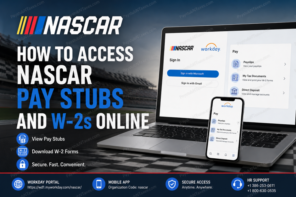 How to Access NASCAR Pay Stubs and W-2s Online