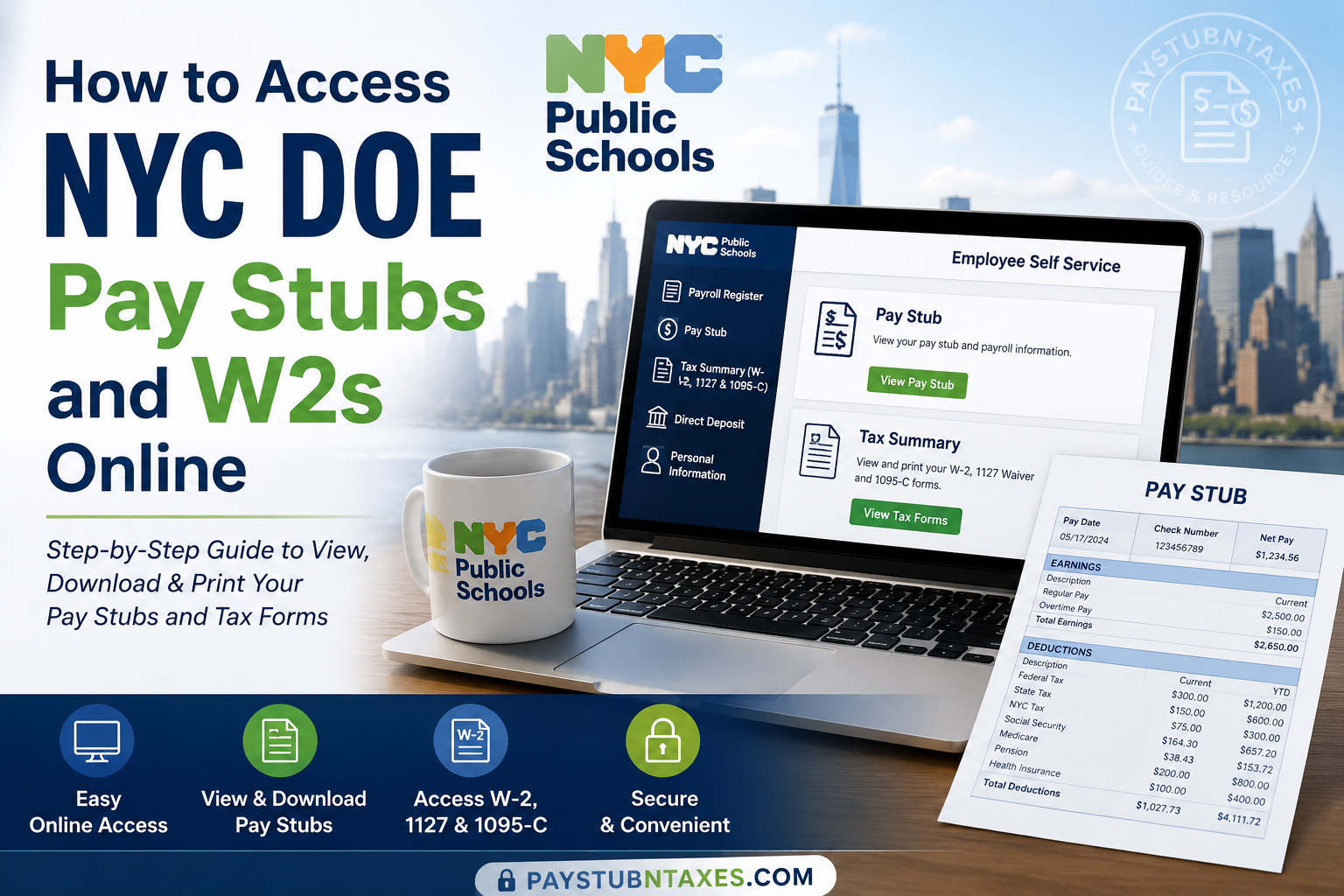 How to Access NYC DOE Pay Stubs and W-2s Online
