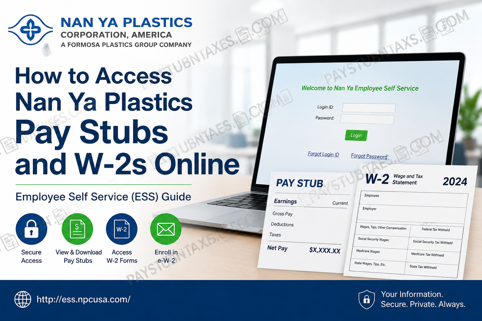 How to Access Nan Ya Plastics Pay Stubs and W-2s Online