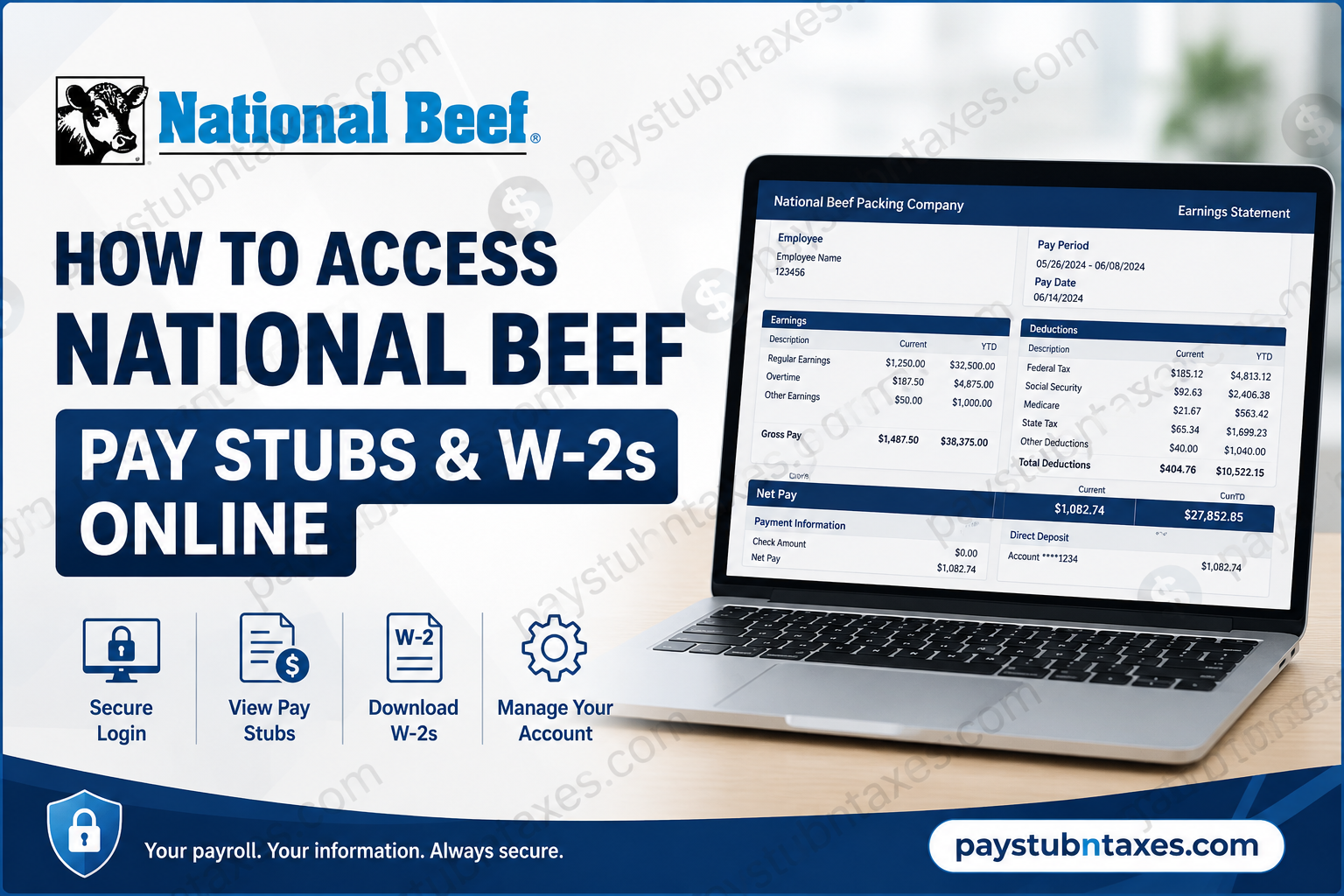 How to Access National Beef Pay Stubs and W-2s Online