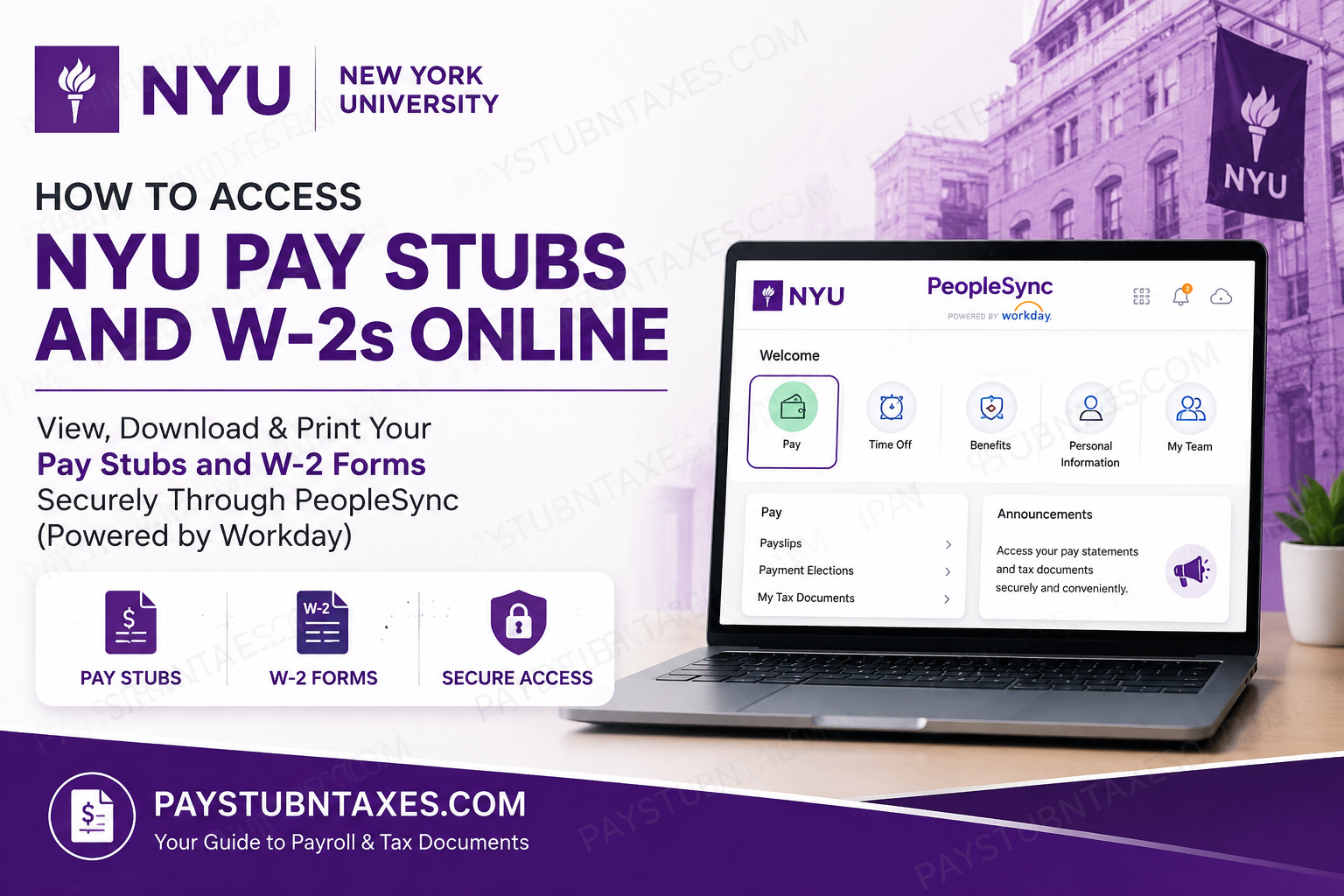 How to Access New York University Pay Stubs and W-2s Online