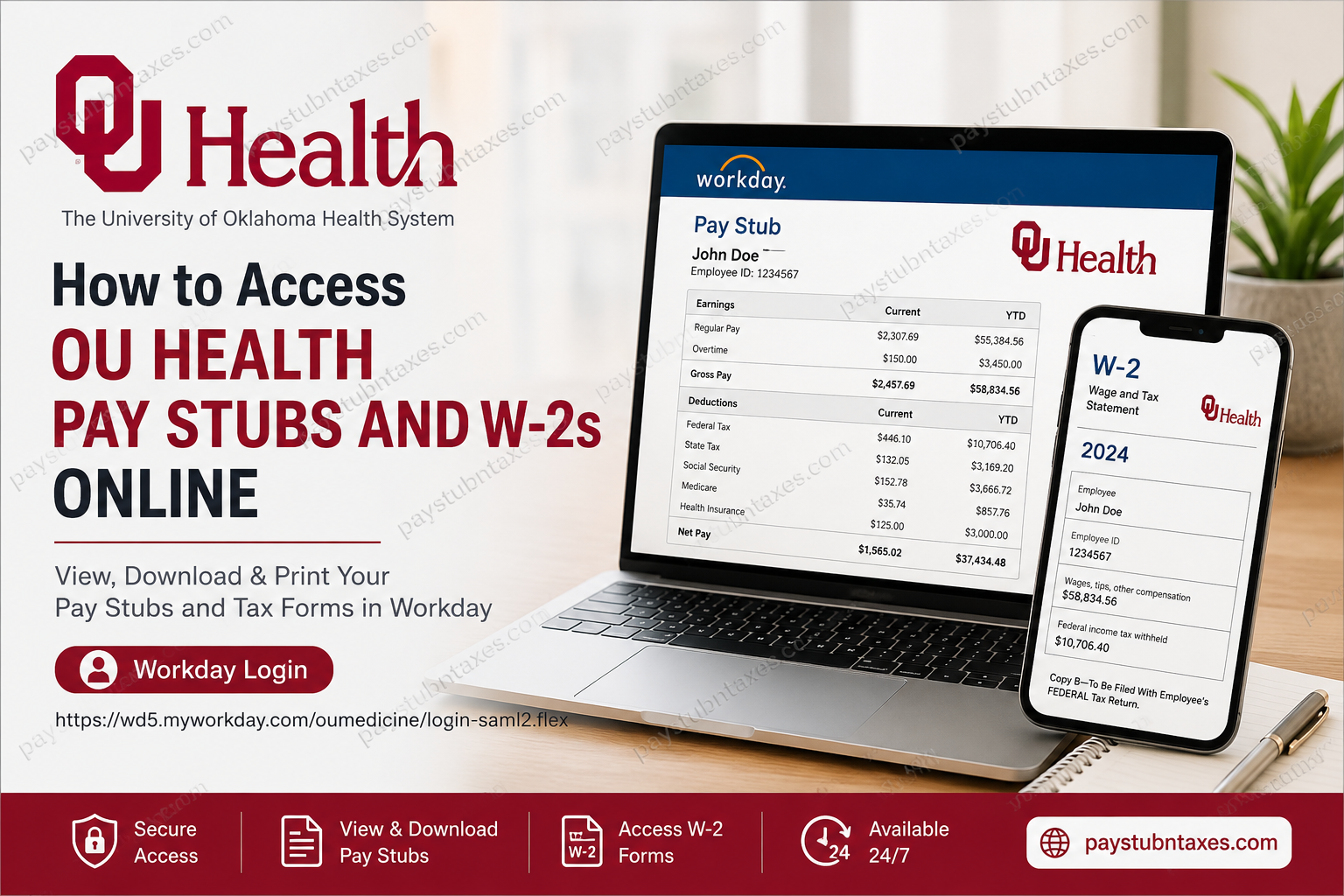 How to Access OU Health Pay Stubs and W-2s Online