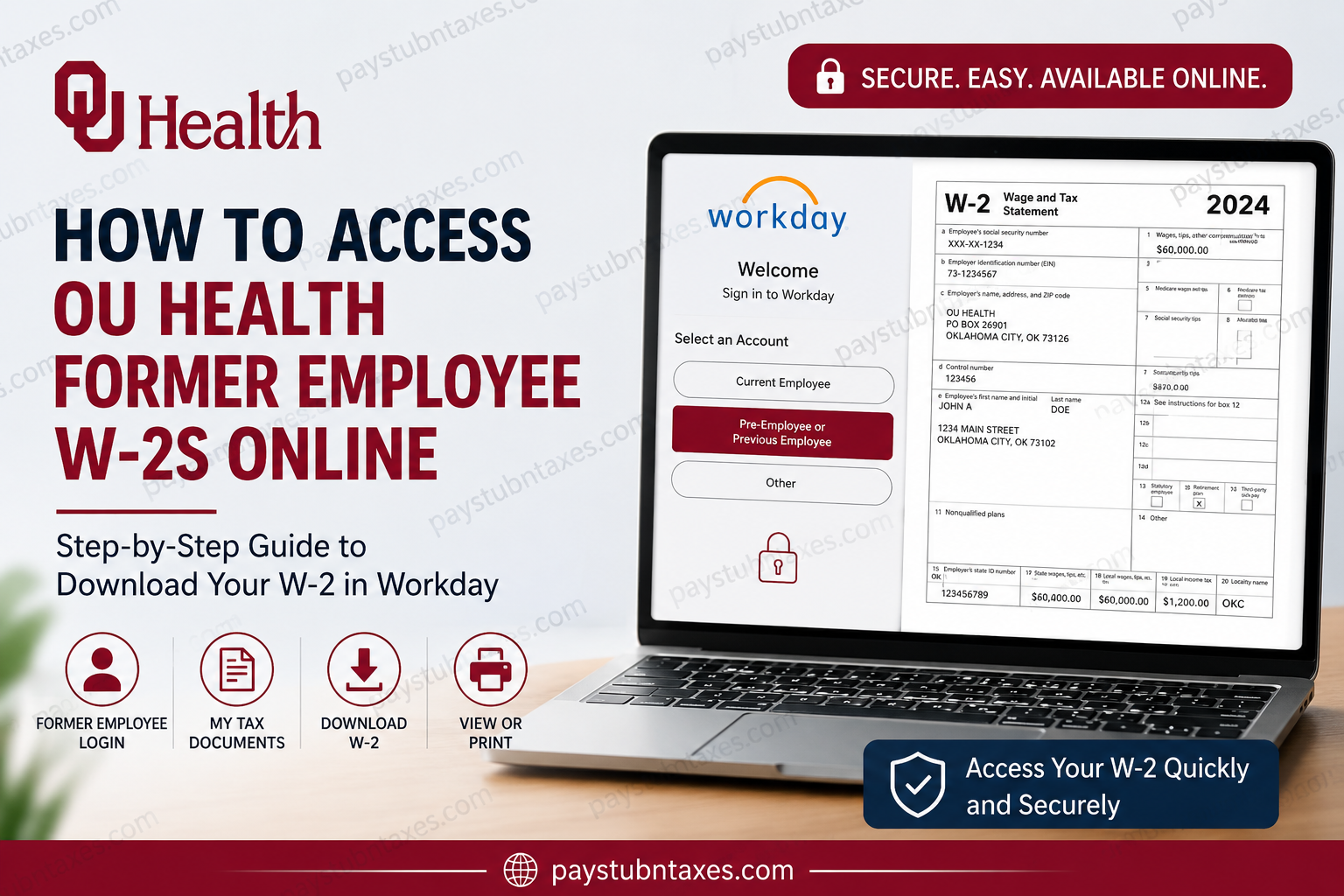 How to Access OU Health Former Employee W-2s Online