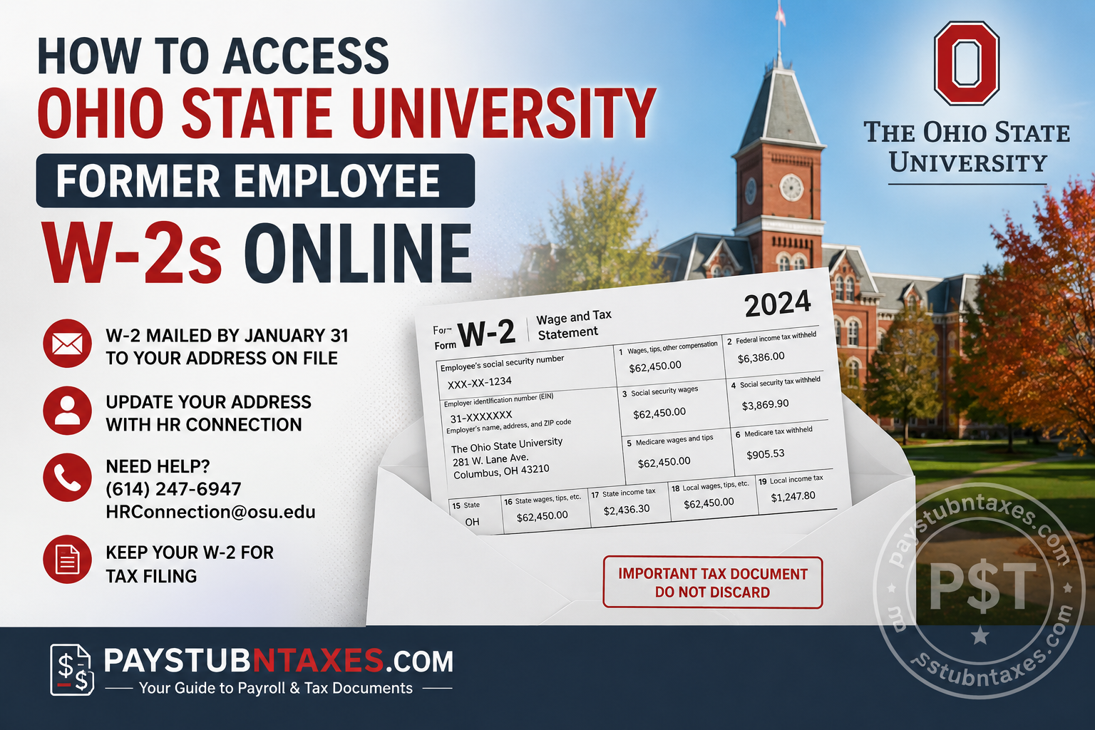 How to Access Ohio State University Former Employee W-2s