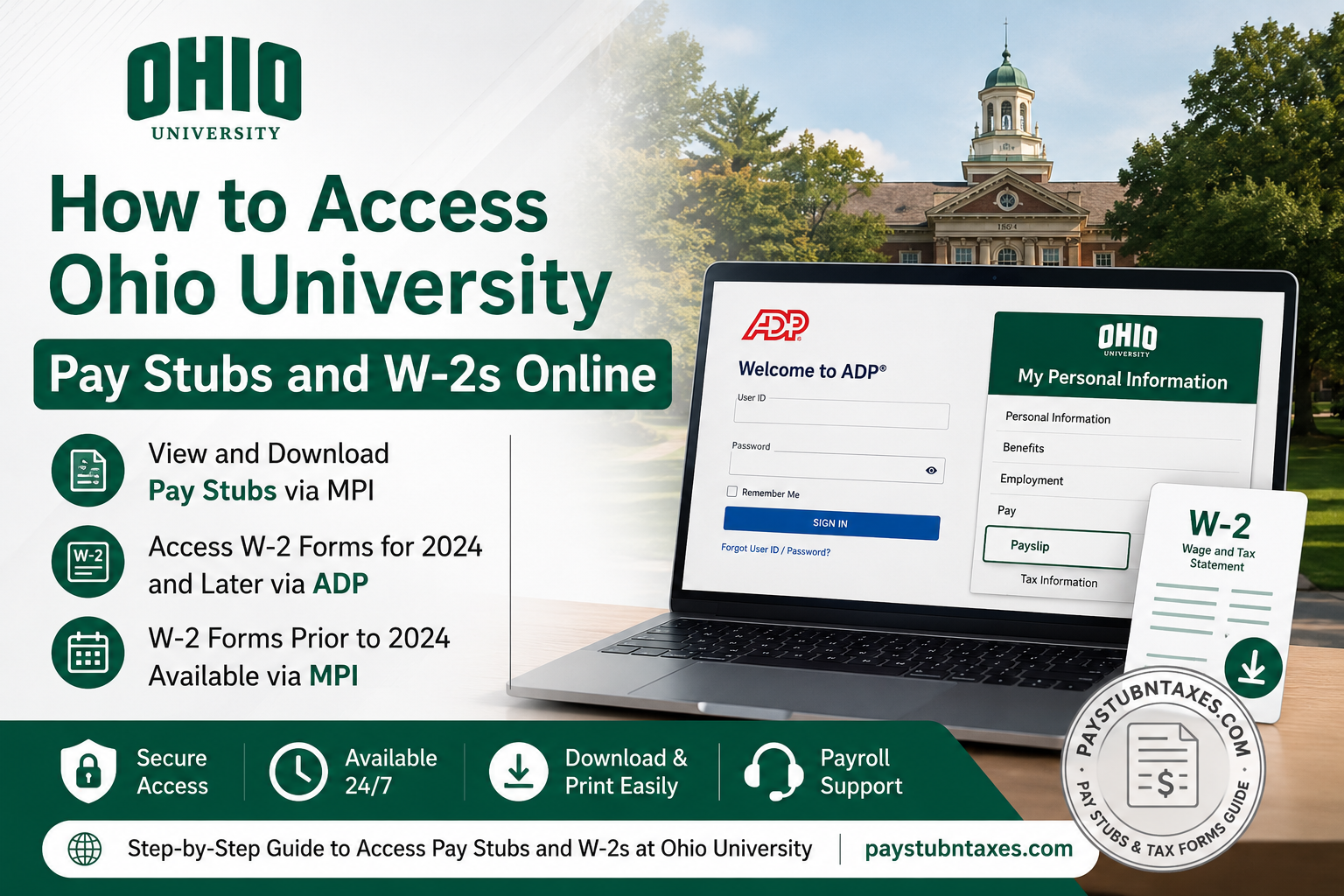 How to Access Ohio University Pay Stubs and W-2s Online