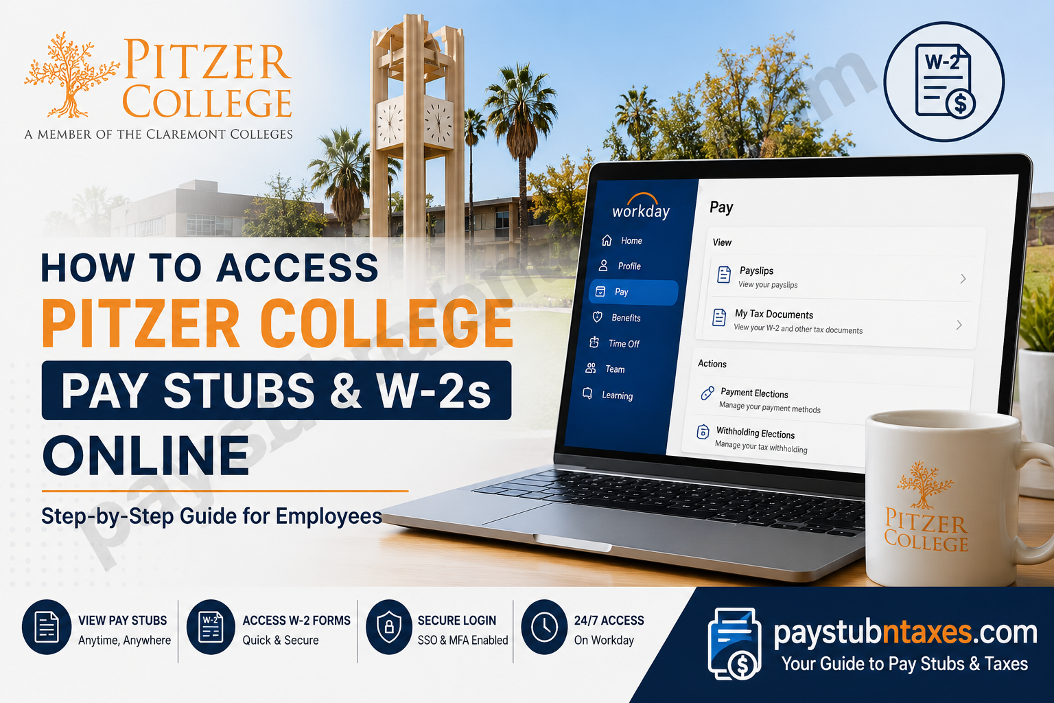 How to Access Pitzer College Pay Stubs and W-2s Online