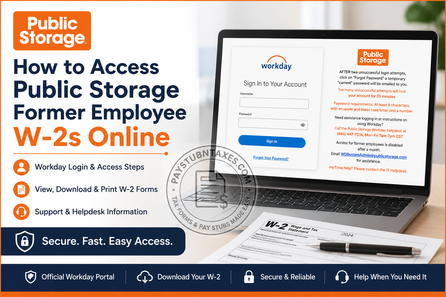 How to Access Public Storage Former Employee W-2s Online