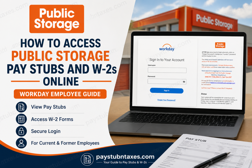How to Access Public Storage Pay Stubs and W-2s Online