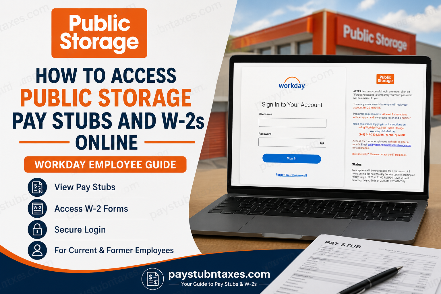How to Access Public Storage Pay Stubs and W-2s Online