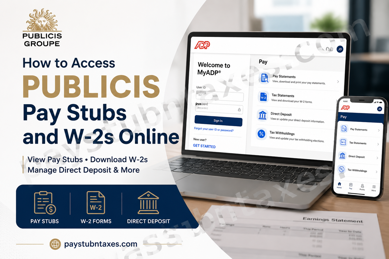 How to Access Publicis Pay Stubs and W-2s Online