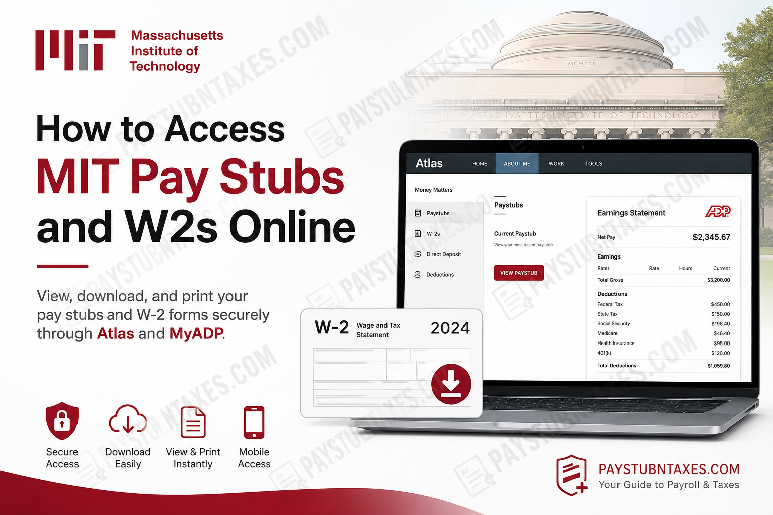 How to Access MIT Pay Stubs and W-2s Online