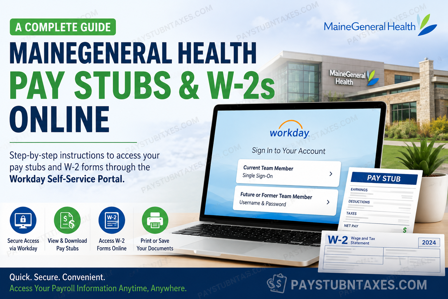 How to Access MaineGeneral Health Pay Stubs and W-2s Online
