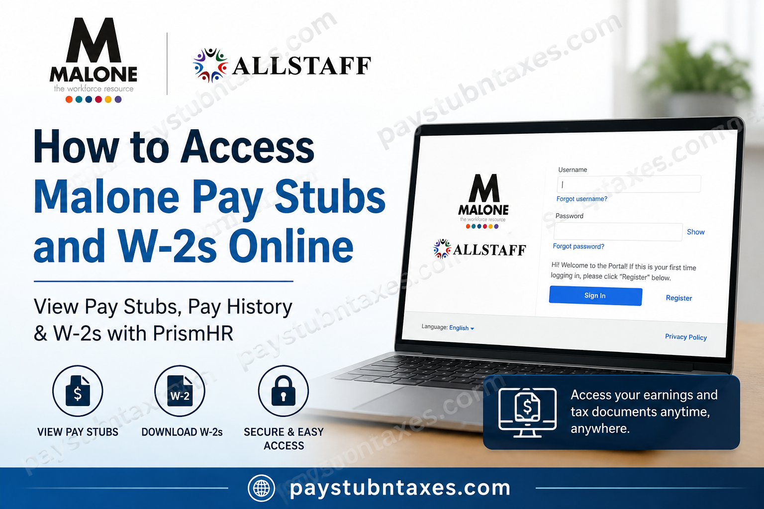 How to Access Malone Staffing Pay Stubs and W-2s Online