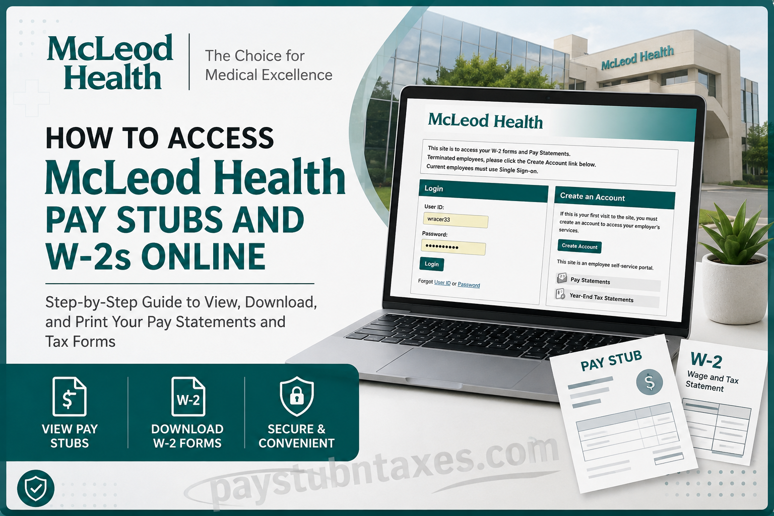 How to Access McLeod Health Pay Stubs and W-2s Online