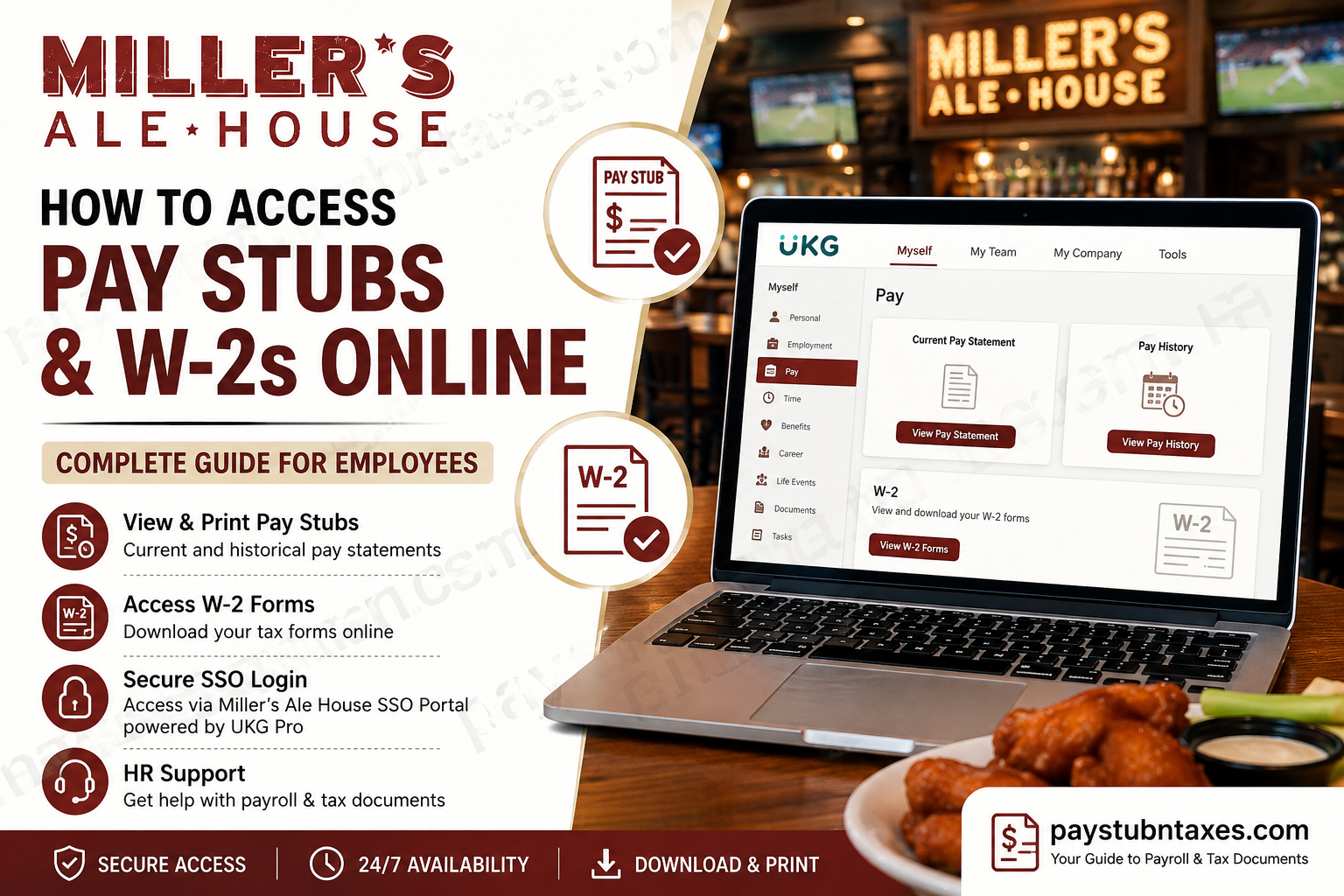 How to Access Miller’s Ale House Pay Stubs and W-2s Online